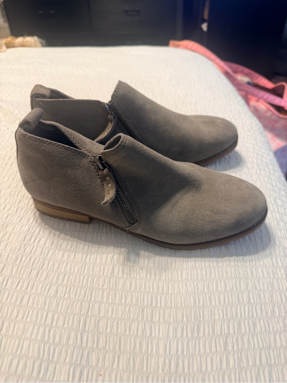 Bjorndal Gray Suede Side-Zip Ankle Booties